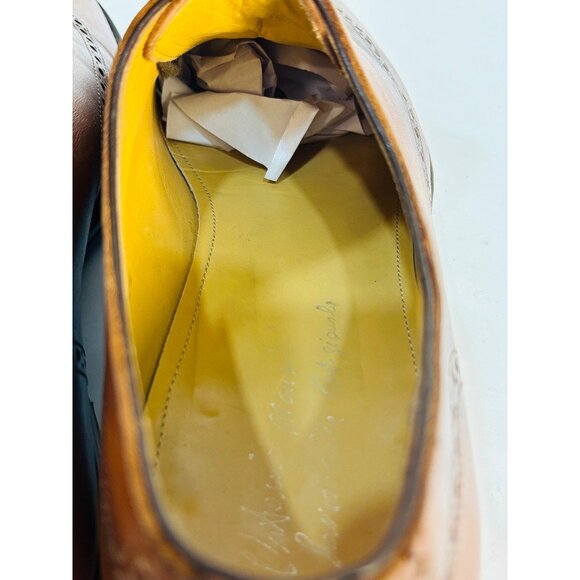 Antonio Maurizi Men\'s Shoes Size 9 EU 42 Wingtip Burnished Brown Leather Italy main image 5